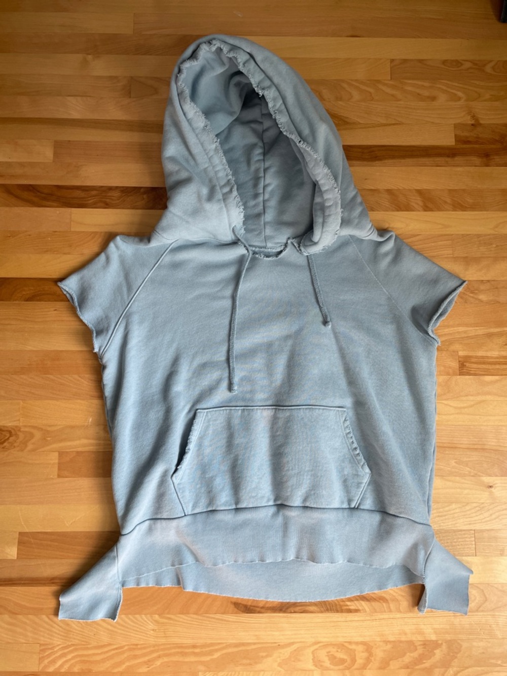 Frank & Eileen Tee Lab Light Blue Hooded Short-Sleeve Sweatshirt Top Size M